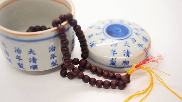 perle de bois pour le comptage de méditation - Photo, image