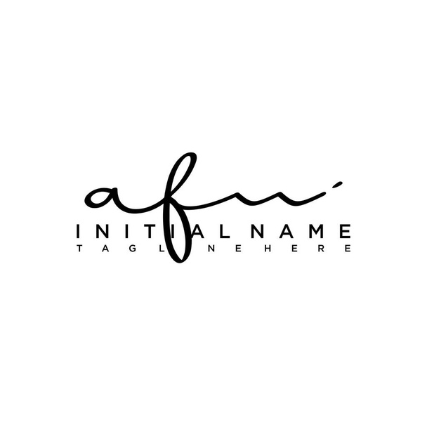 Initial letter AF Signature handwriting Logo Vector - Vector, Image