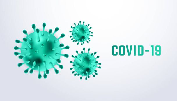 Coronaviruses 3d realistic vector in white background. corona virus cell, wuhan virus disease. Perfect for banner information, flyer, poster, etc. Vector illustration - Vector, Image