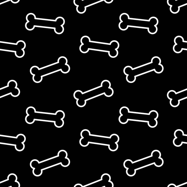 Seamless pattern with outline bones - Vetor, Imagem