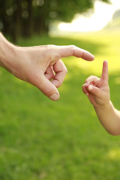 Parent holds the hand of a child - Zdjęcie, obraz