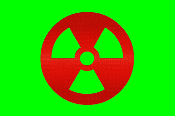 Yeşil arka planda radyasyon belirtisi var.. - Fotoğraf, Görsel