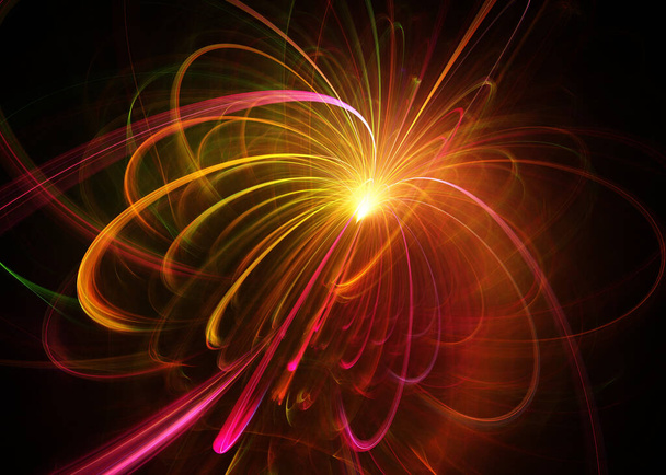 Świecące fajerwerki tle - Fractal Art - Zdjęcie, obraz