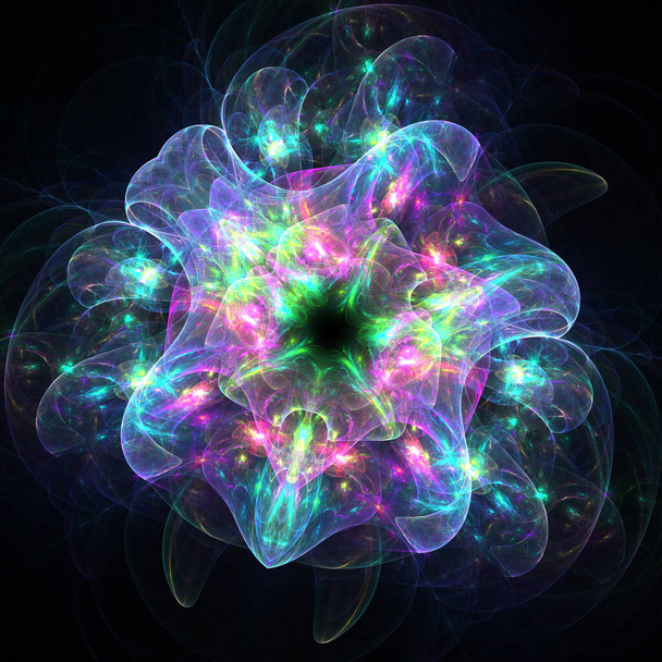  Abstract Glowing Flower  Background - Fractal Art - Photo, Image