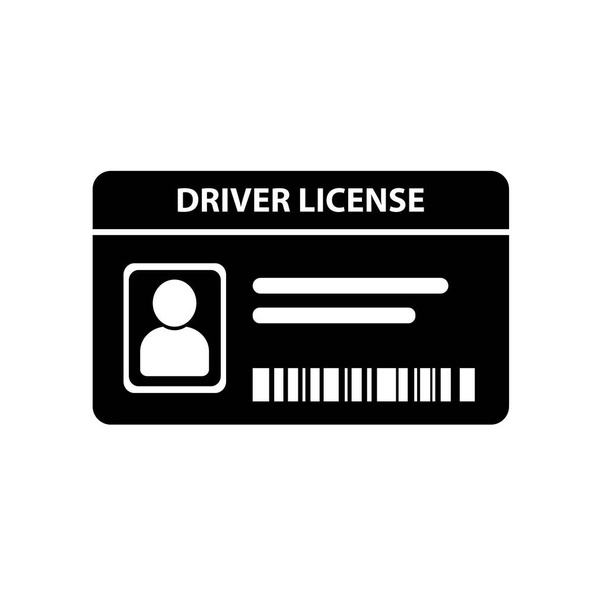 白地の運転免許証のアイコン - ベクター画像
