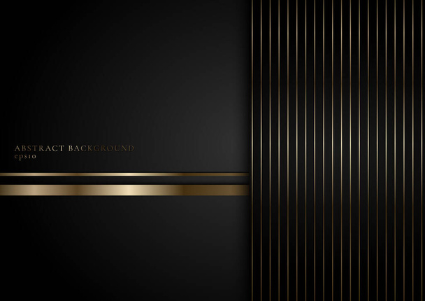 Abstract stripes golden lines on black background with space for your text. Luxury style. You can use for cover brochure template, poster, banner web, flyer, print ad, etc. Vector illustration - Vector, Image