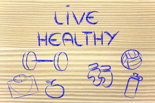 live a healthy and fit life - Foto, afbeelding