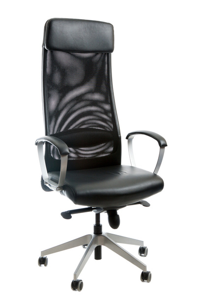 Black leather easy chair - Zdjęcie, obraz