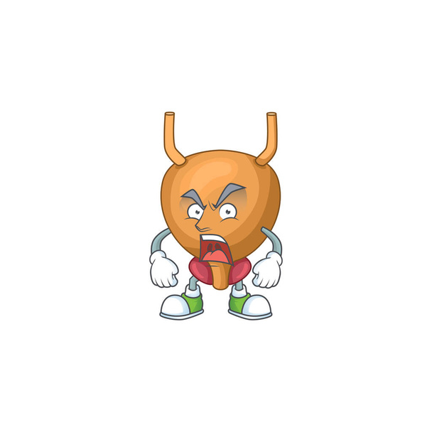 Bladder cartoon character design with mad face - Vektori, kuva