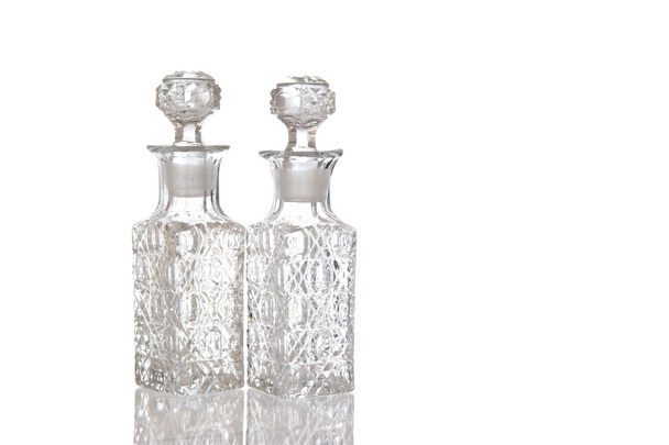 zwei dekorative Glas-Essig-Karaffe - Foto, Bild