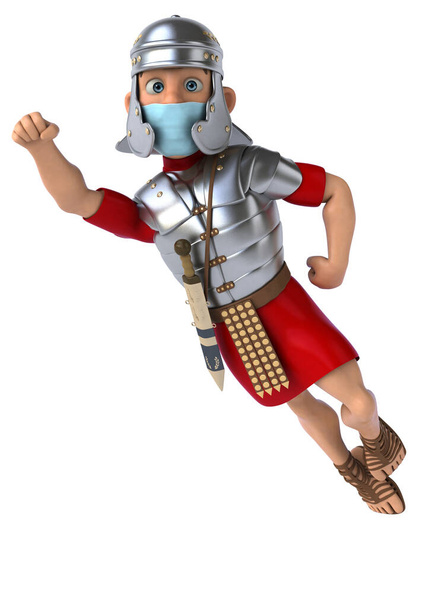 3D illustration of a cartoon character soldier with a mask - Fotó, kép