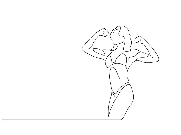 Bodybuilding isolated line drawing, vector illustration design. Sport collection. - Vector, Image