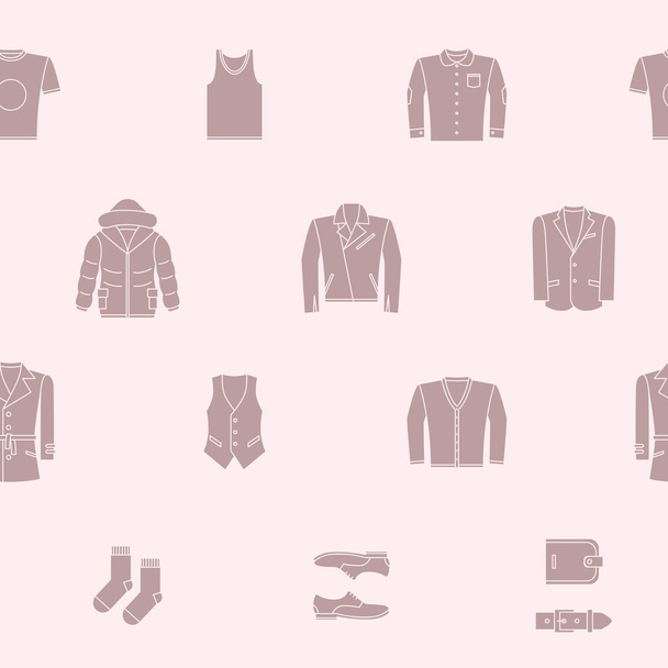 Fashion - Vector background (seamless pattern) of silhouettes men's clothing for graphic design - Vektor, kép