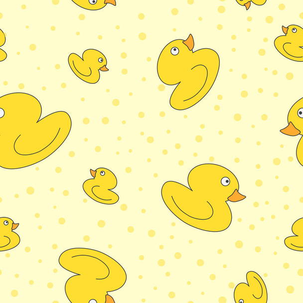 Wrapping paper - Seamless pattern of symbols toy duckling for vector graphic design - Vector, Imagen