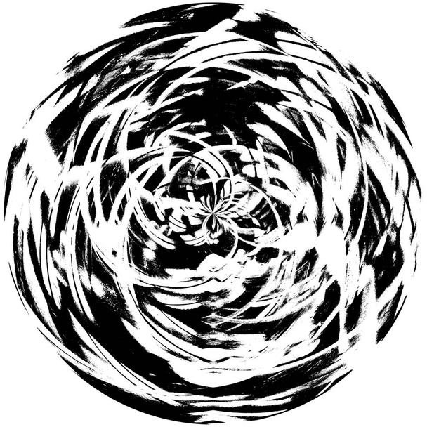 Zwart-wit ronde Grunge Overlay Element. Cirkelpatroon, logo, badge, label, pictogram. Abstract Distress textuur achtergrond. Vuil Vintage Monochroom - Foto, afbeelding