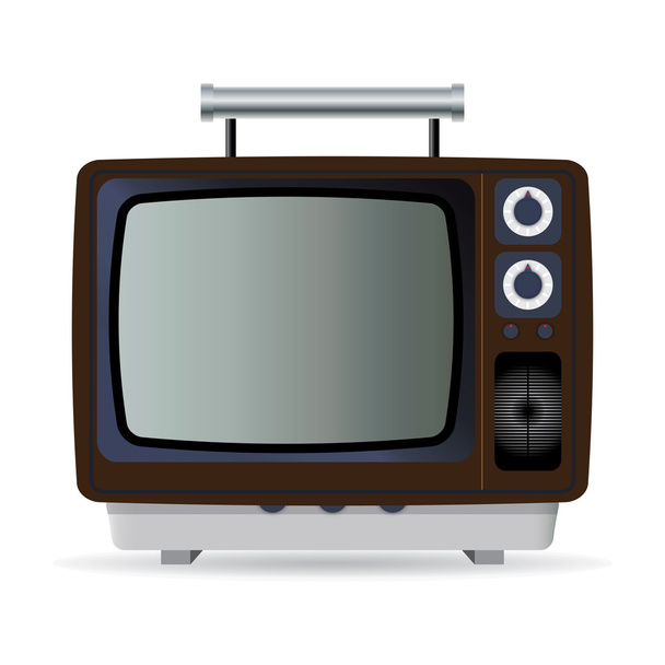 Old TV set - Vector, Image