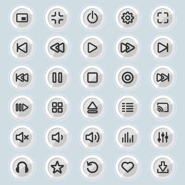 Media player control buttons set for designers in the design of all kinds of works. Beautiful and modern icon which can be used in many purposes Eps10 vector. - Vektor, kép