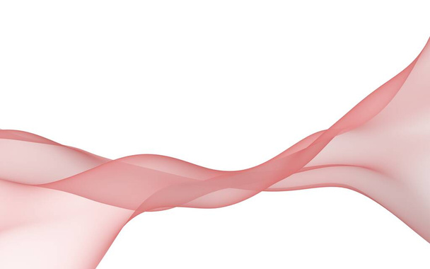 Abstract wave. Scarf. Bright ribbon on white background. Abstract smoke. Raster air background. 3D illustration - Zdjęcie, obraz