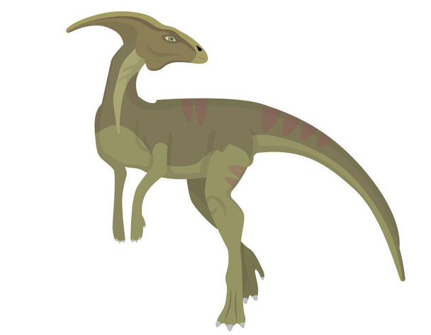 Parasaurolophus in cartoon style. - Vector, Image