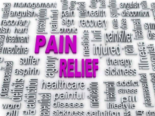 3d pain relief concept illustration design - Photo, Image