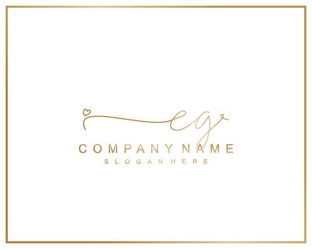 Initial EG logo of initial signature, make up, wedding, fashion, team, luxury logo - Vector, Image