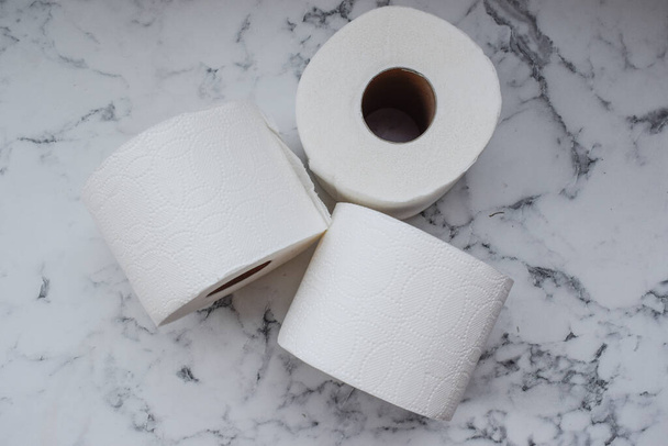 Toilet paper rolls, white - 3 pieces - Photo, image