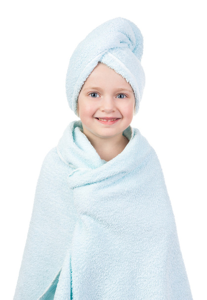 girl in white towel isolated - Фото, зображення