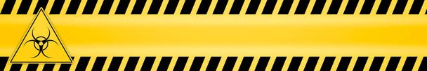 Danger ribbon and sign Attention biohazard and falling warning signs Caution tape restricted access safety and hazard stripes alert symbols - Photo, Image