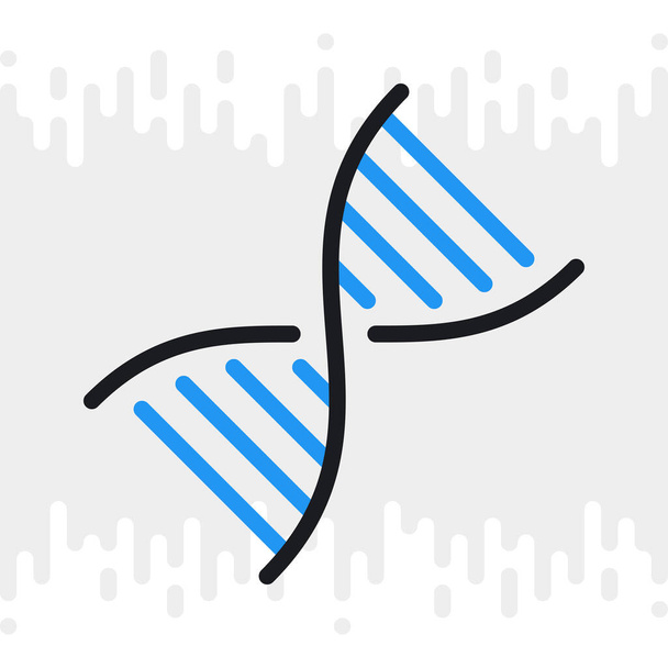 ADN, gen o icono del genoma. Versión de color simple sobre fondo gris claro
 - Vector, imagen