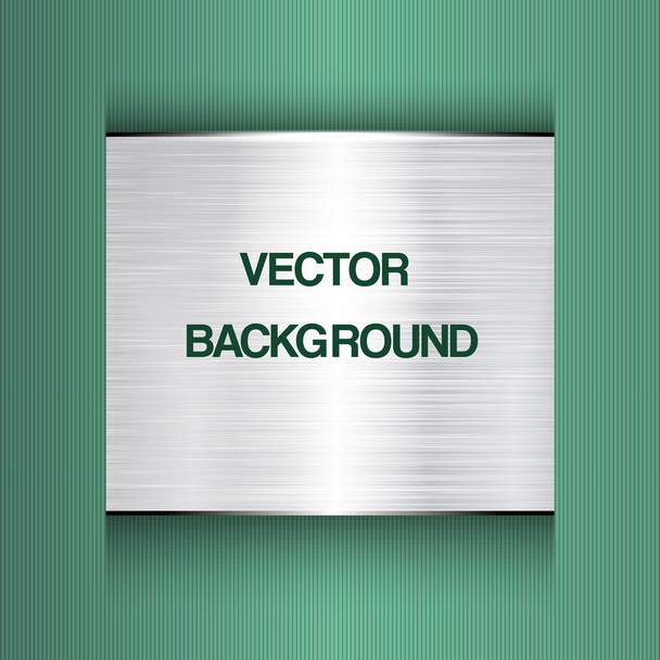 abstracte groene achtergrond met een metalen plaat. vector - Vector, afbeelding