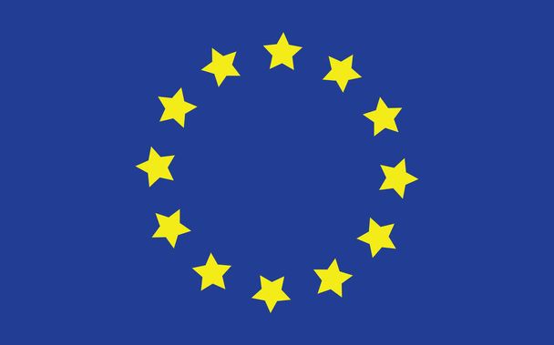 ヨーロッパの旗ベクトルグラフィック。ヨーロッパの旗のイラストを長方形。ヨーロッパの国旗は自由、愛国心、独立の象徴です。. - ベクター画像