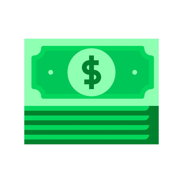 Stack of Money ikona izolované na bílém pozadí. Vektorová ilustrace - Vektor, obrázek