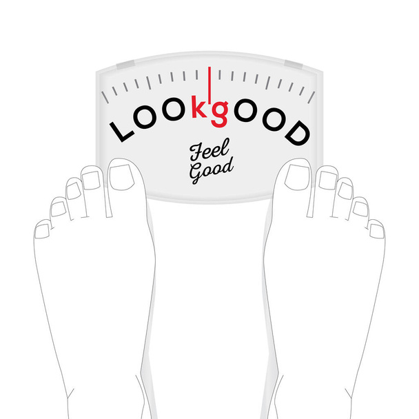 feet on a scale.  healthcare concept - vector illustration - Vector, Image