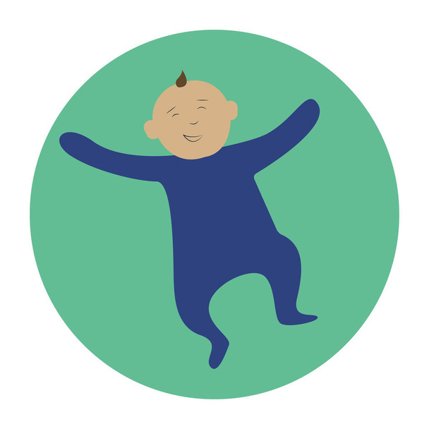 иконка плоского ребенка, векторная иллюстрация - Вектор,изображение