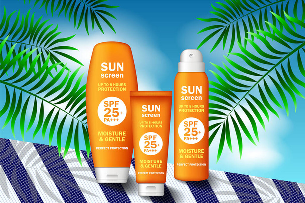 Sunscreen web banner - Vector, Image