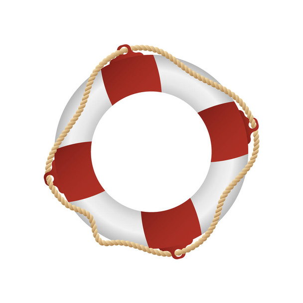 Rescue life buoy isolated cartoon design. Drowning rescue equipment vector illustration in flat style. Help or assistance concept - Vector, Image