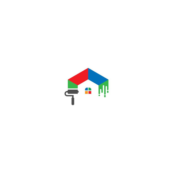 Ilustración del logotipo de pintura de casa
 - Vector, imagen