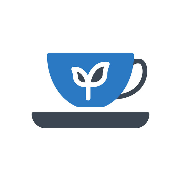 tea vector glyph color  icon - Вектор,изображение