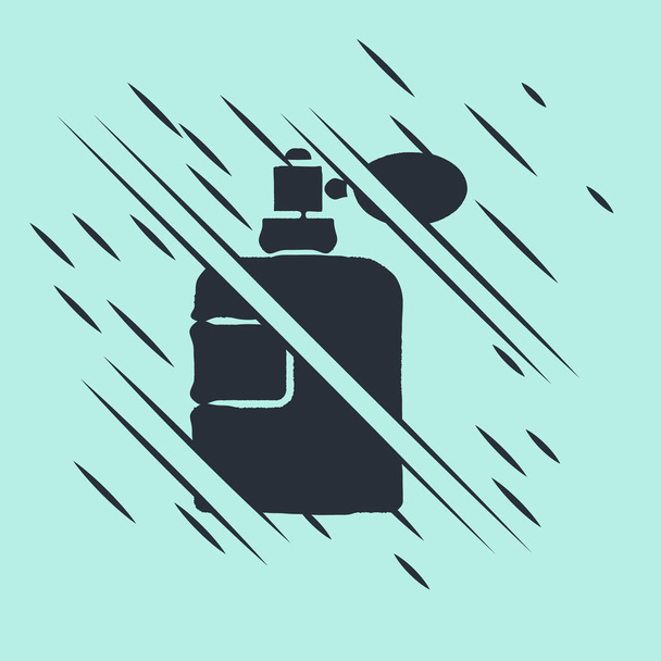 Black Perfume icon isolated on green background. Glitch style. Vector Illustration - Vector, Image