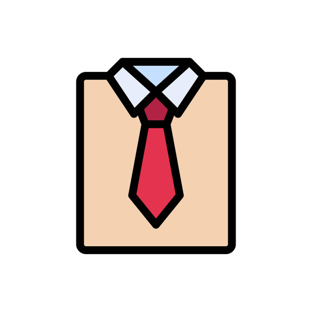 Krawattenvektor flache Farbe Symbol - Vektor, Bild