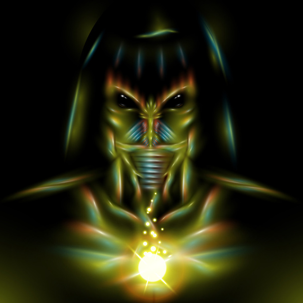 Detailed vector alien character design - Vector, Image