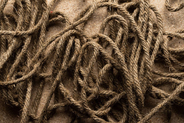 Tangled rope. Jute cable background. - Photo, image
