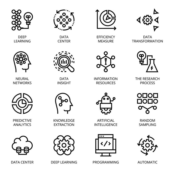 Data Science outline Icons - Vector, Image