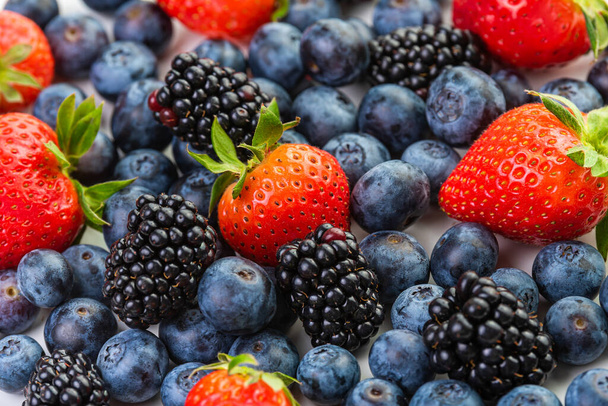 Berries Strawberries, blackberries and blueberries. - Photo, Image