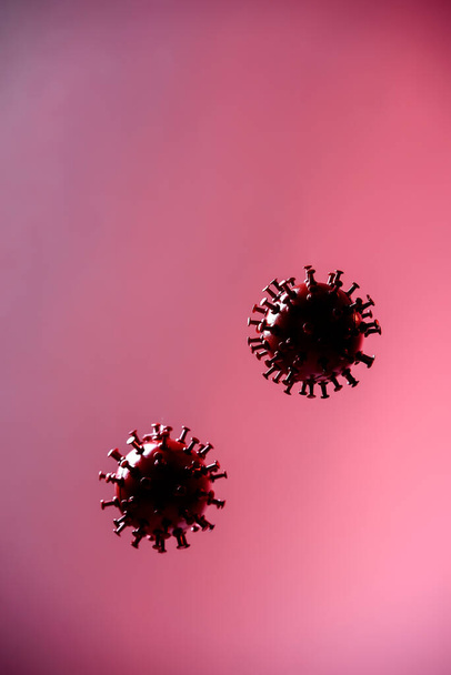 Grippe COVID-19 Virus cell.Coronavirus Krankheit COVID-19 infection.pathogen respiratorische Influenza covid Virus Zellen. Neuer offizieller Name für Coronavirus COVID-19. - Foto, Bild