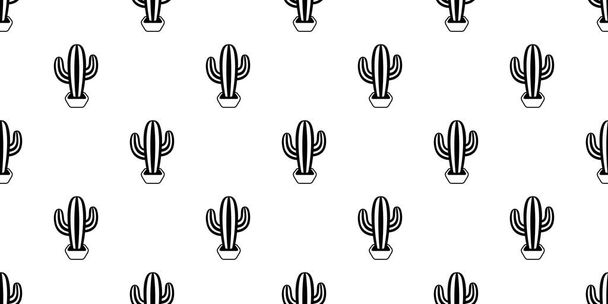 cactus seamless pattern vector Desert botanica flower garden plant cartoon repeat wallpaper tile background scarf isolated illustration doodle design - Vector, imagen