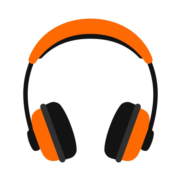 Orange headphones icon isolated on white background, Vector illustration - Vector, Image