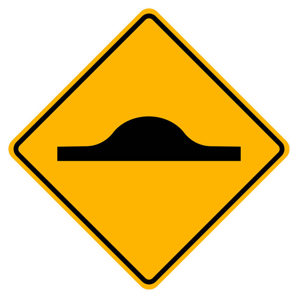 警告交通標識白い背景でスピードハンプ  - ベクター画像