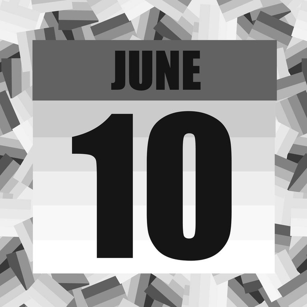 Εικονίδιο 10 Ιουνίου. Για τον σχεδιασμό μιας σημαντικής μέρας. Banner για διακοπές και ειδικές ημέρες. Στις 10 Ιουνίου.. - Φωτογραφία, εικόνα