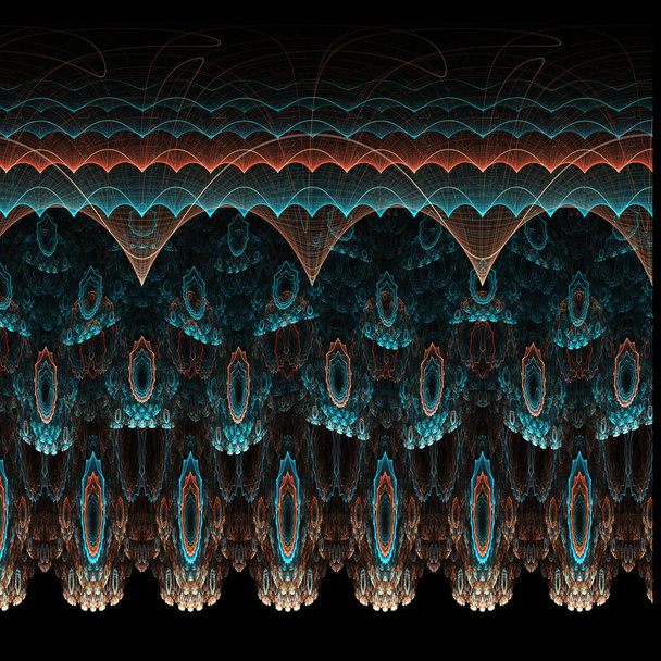 Αφηρημένο Fractal λεπτό φόντο μοτίβο συνόρων - Fractal Art - Φωτογραφία, εικόνα